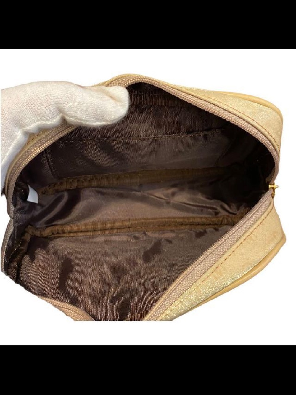 MCM Gold Cosmetic Pouch Gift Set Scarf Mirror Box Vintage - Picture 5 of 7